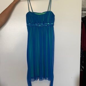 Blue and green formal dress